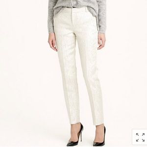 J Crew Silver brocade pants